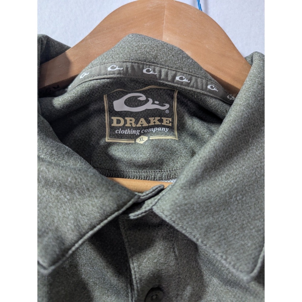 Drake Clothing Company Polo Shirt Men's XL Green Performance Fishing Golf - Picture 3 of 9
